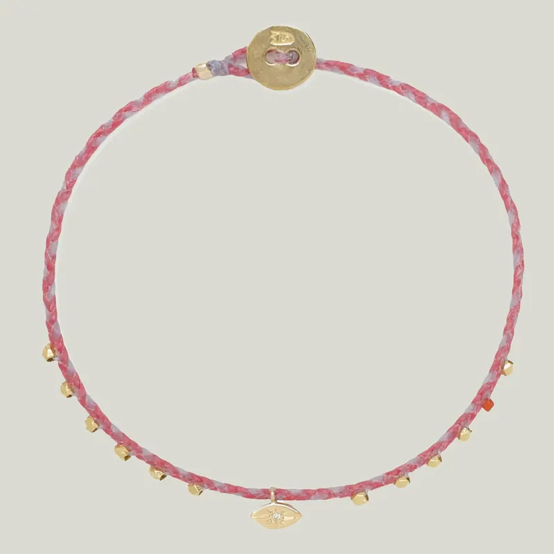 Easygoing Diamond Eye Charm Bracelet in Hot Pink & Sky - Scosha (Consigned)