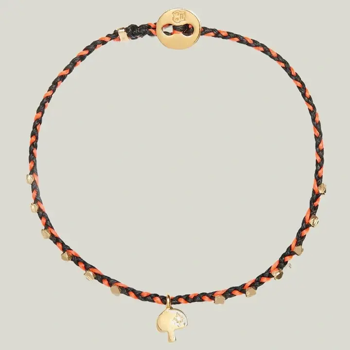 Easygoing Diamond Shroom Charm Bracelet in Black & Neon Red - Scosha (Consigned)