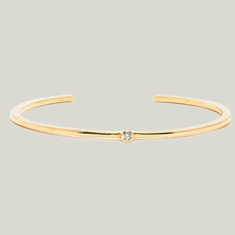 Diamond Bezel Cuff - Scosha (Consigned)