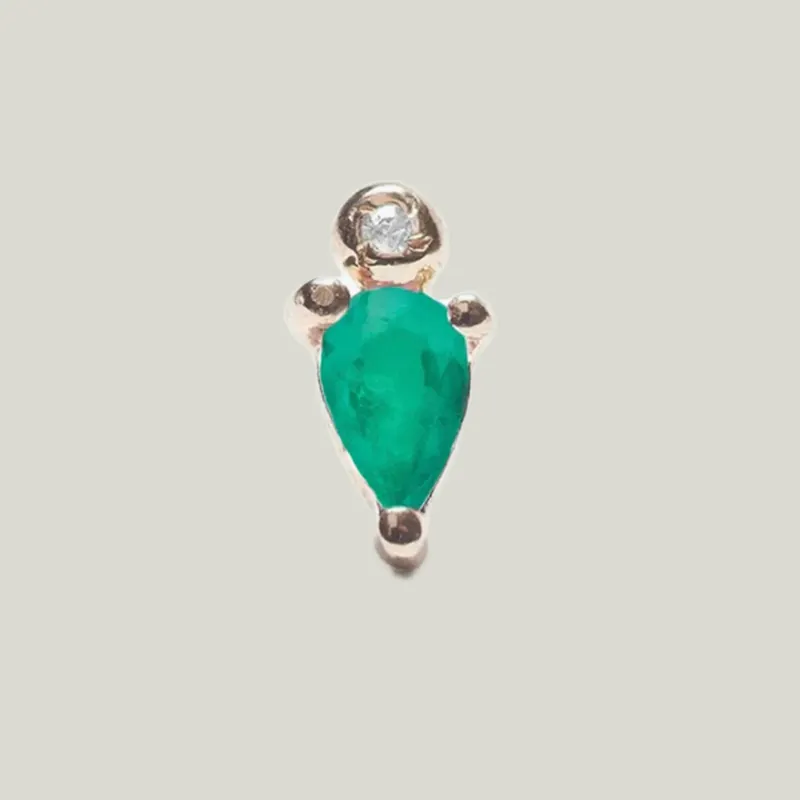 Droplet Stud with Emerald - Scosha (Consigned)