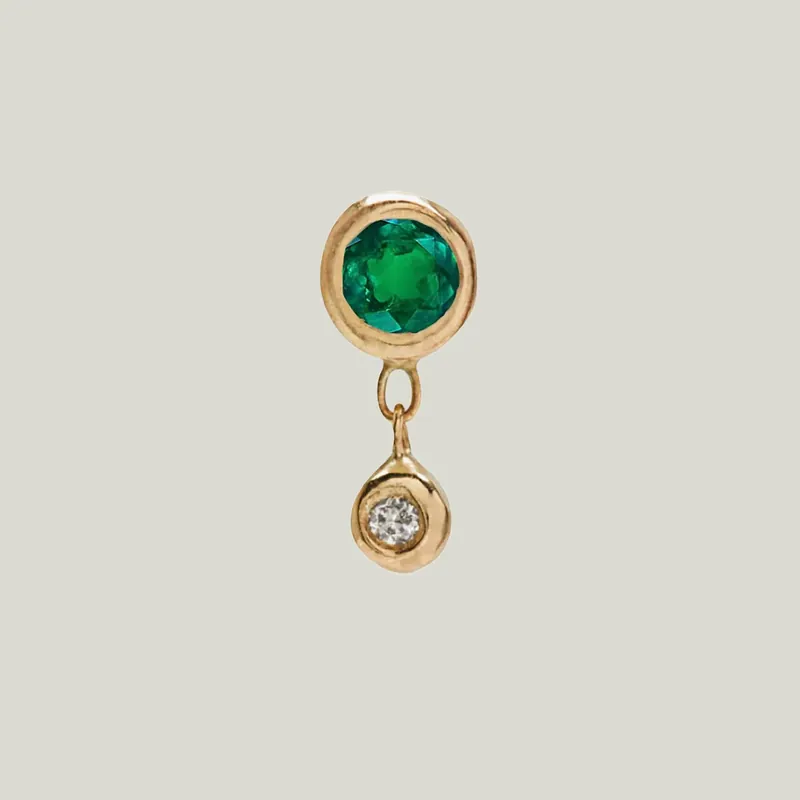 Bezel Stud with Emerald - Scosha (Consigned)