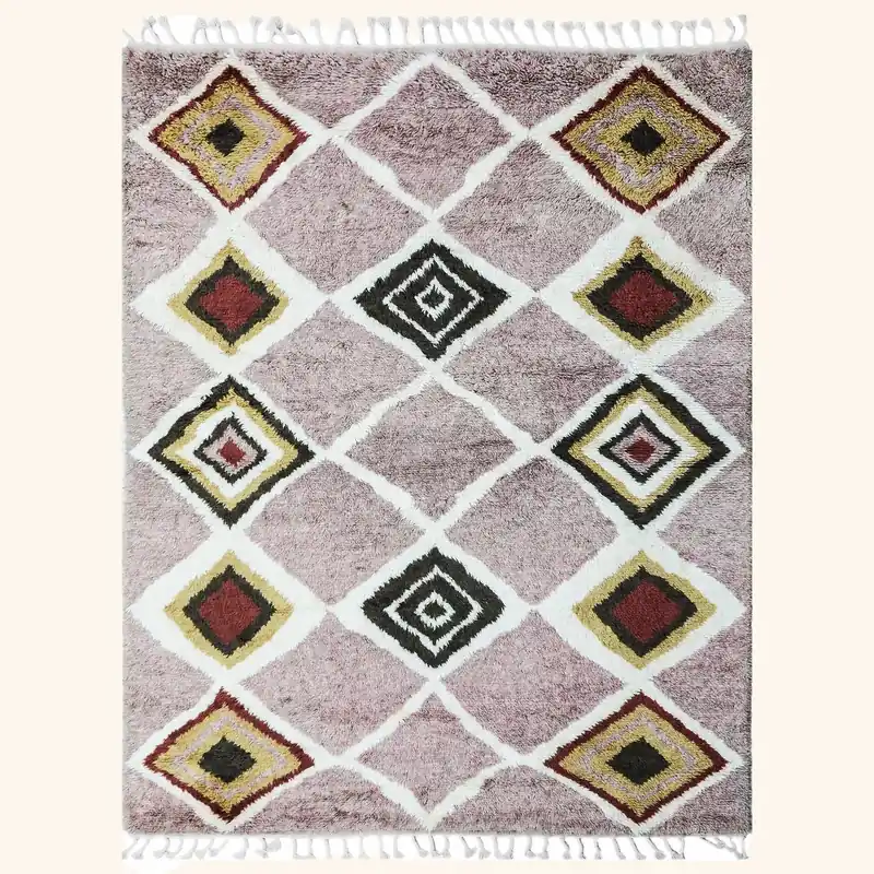 Pink Moroccan Wool Rug - 10' x 14'