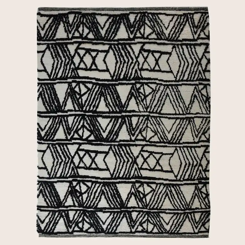Black Moroccan Wool Rug - 9' x 12'