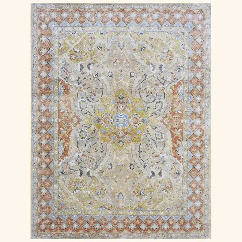 Multi Traditional Silk Rug - 8' x 10'6"