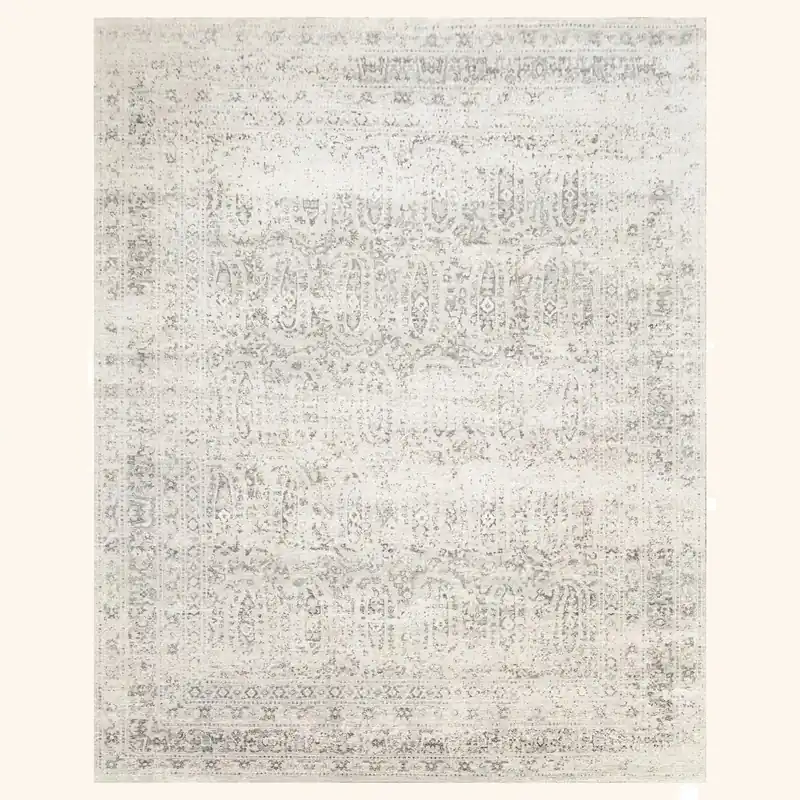 Silver Modern Wool Rug - 8' x 10'
