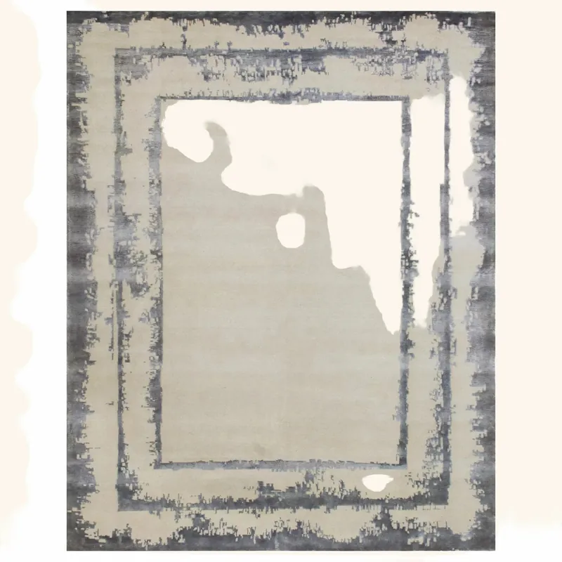 Silver Modern Wool Blend Rug - 7'11" x 9'11"