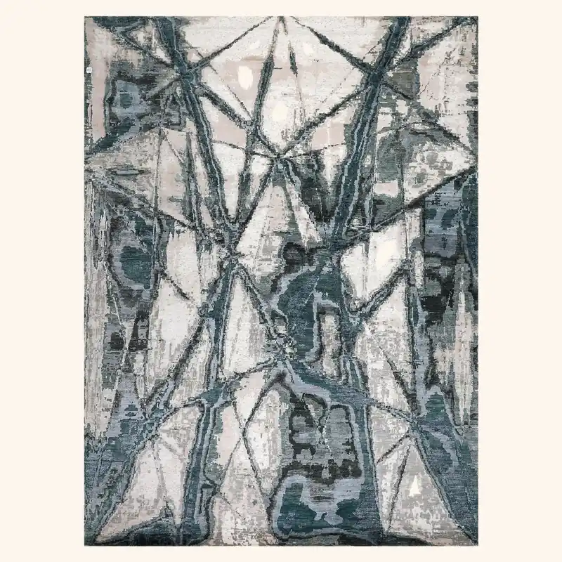 Green Modern Wool Blend Rug - 9' x 12'1"