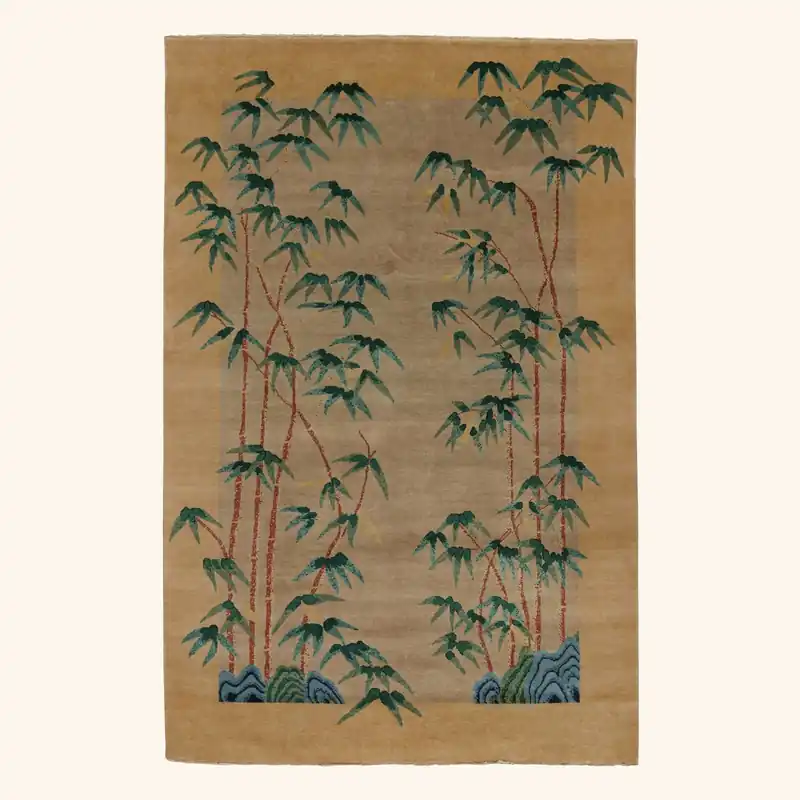 Brown Traditional Wool Rug - 6'1" x 9'1"