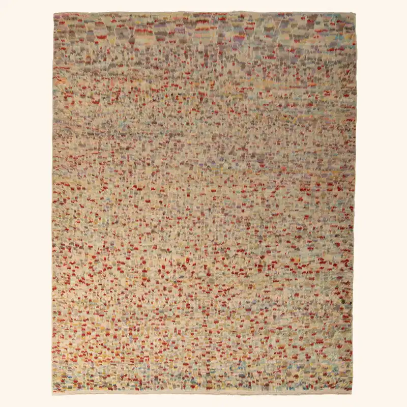 Multicolored Moroccan Wool Rug - 8' x 9'11"