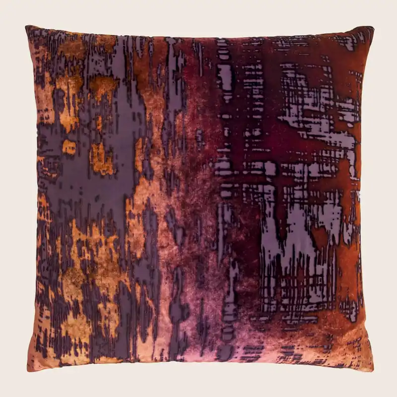 Brushstroke Velvet Pillow, Wildberry - Kevin O'Brien (Drop Ship)