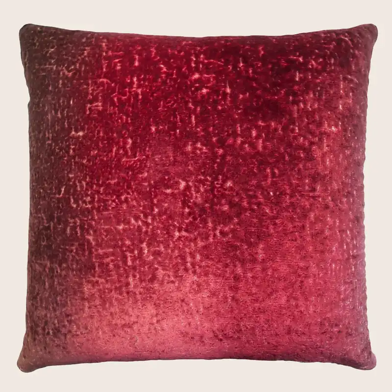 Coral Reef Velvet Pillow, Burgundy - Kevin O'Brien (Drop Ship)