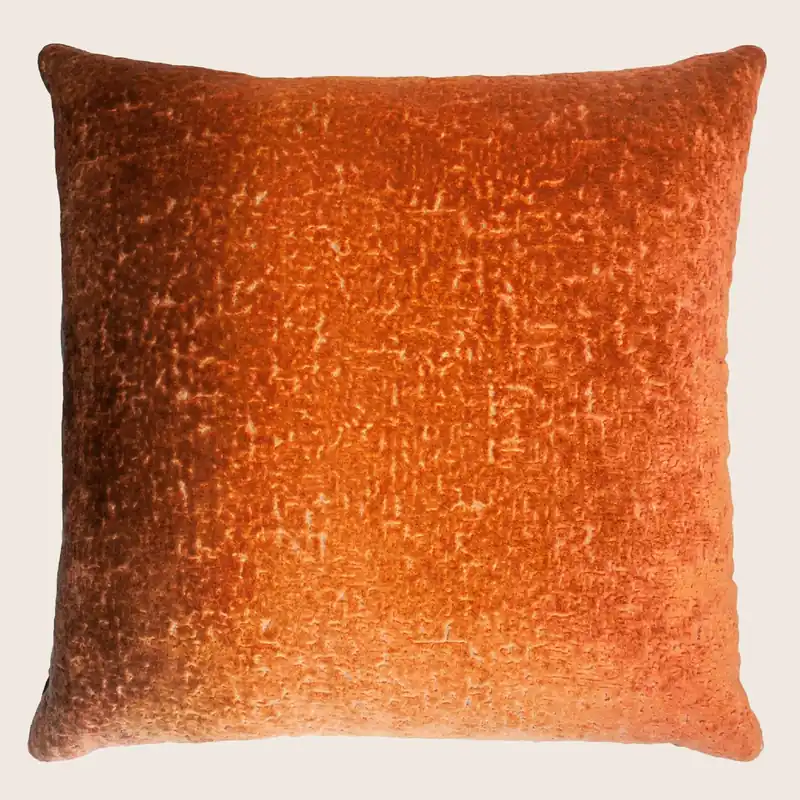 Coral Reef Velvet Pillow, Rust - Kevin O'Brien (Drop Ship)