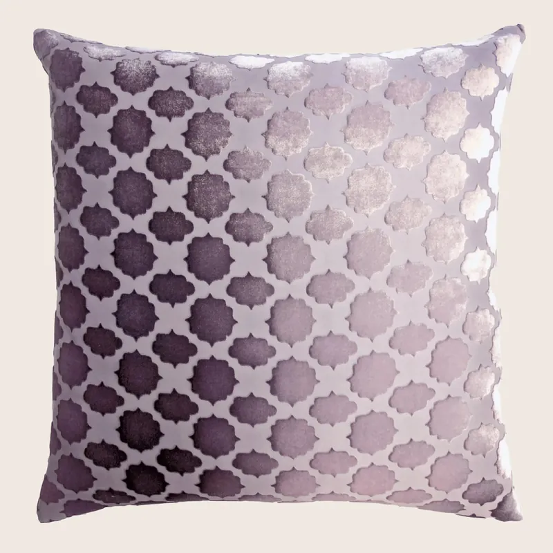 Mod Fretwork Velvet Pillow, Thistle - Kevin O'Brien (Drop Ship)