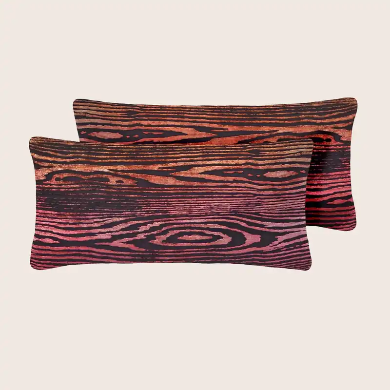 Woodgrain Velvet Pillow, Set of 2 - Kevin O'Brien (Drop Ship)
