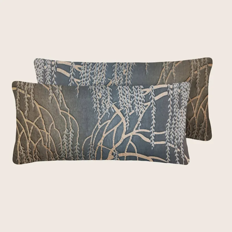 Willow Metallic Velvet Pillow, Set of 2 - Kevin O'Brien (Drop Ship)