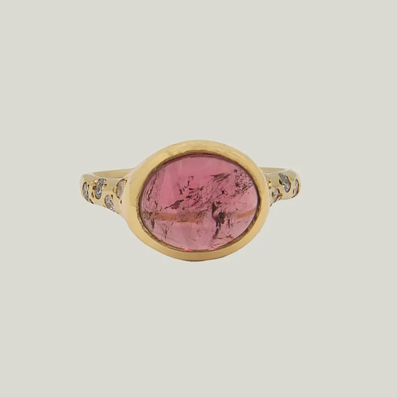 Watermelon Candy Rubellite and Diamond Ring - Kimberlin Brown (Consigned)