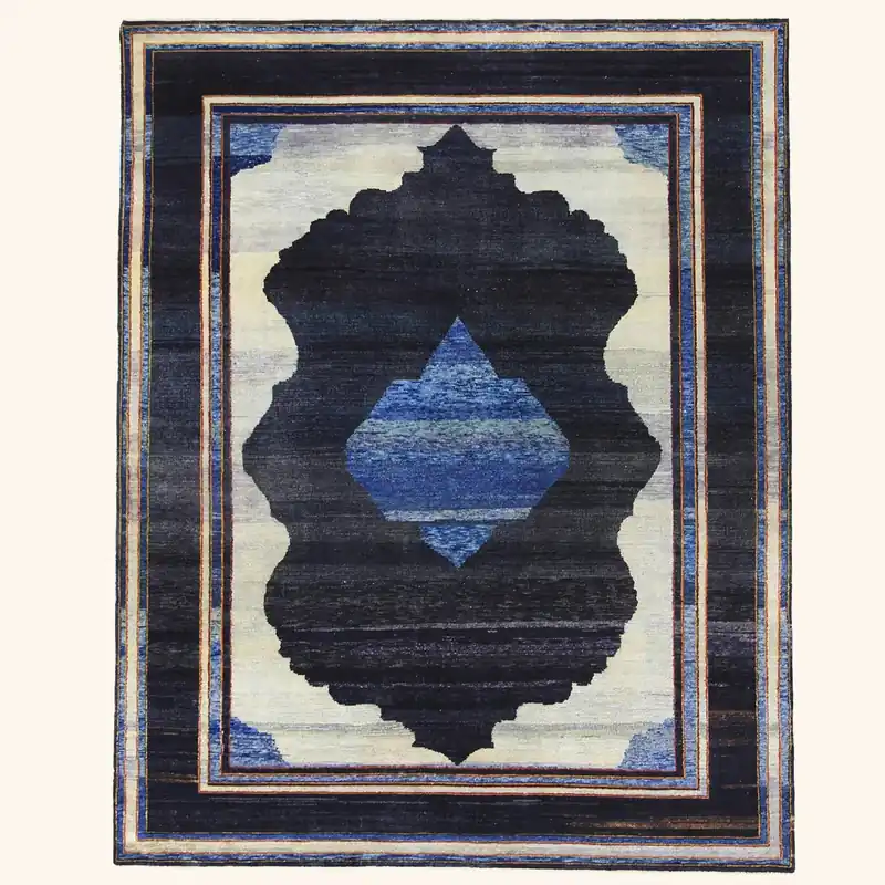 Blue Traditional Wool Rug - 8'9" x 11'6"