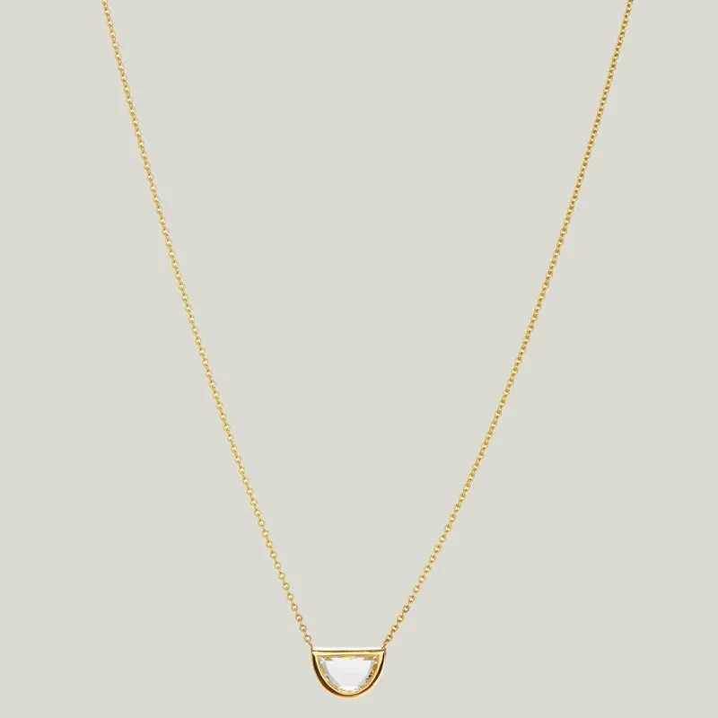 Large Halfmoon Rose Cut Necklace - Diana Mitchell (Consigned)