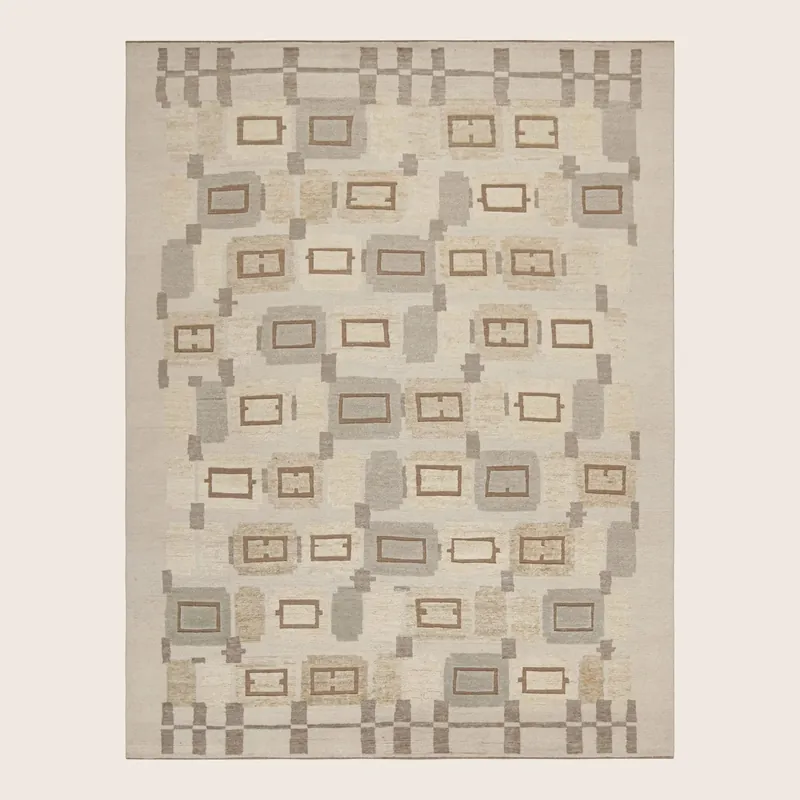 Natural Modern Wool Rug - 9' x 12'