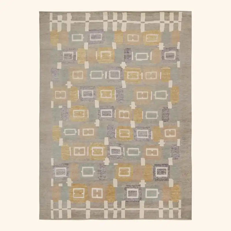 Grey Modern Wool Rug - 9' x 12'5"