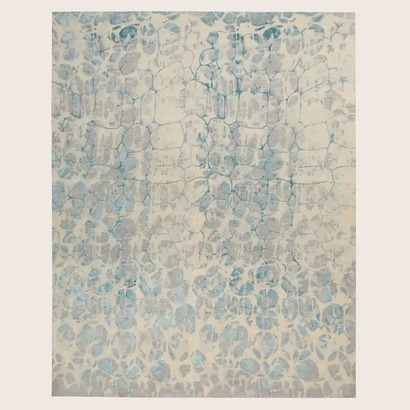 Blue Modern Abstract Rug, Birch - 9' x 12'