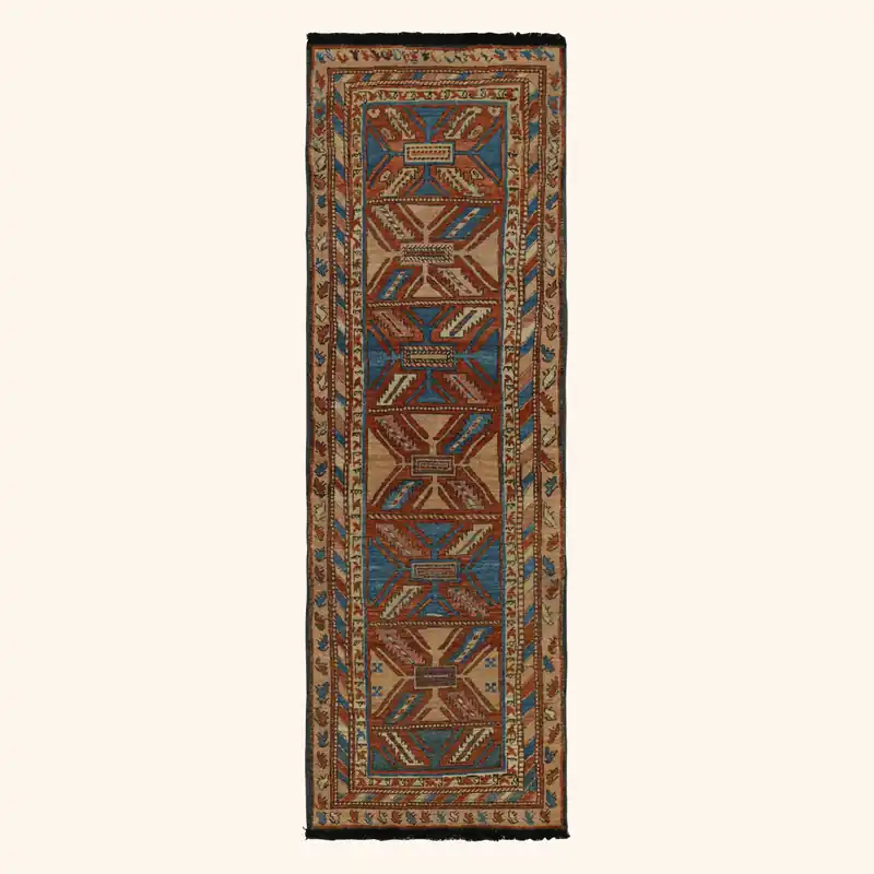 Brown Traditional Wool Runner - 3'3" x 10'4"