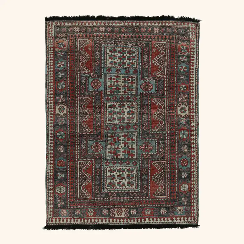 Brown Traditional Wool Rug - 5'4" x 7'4"