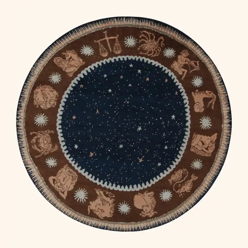 Celestial Vintage Wool Rug - 8'11" Round