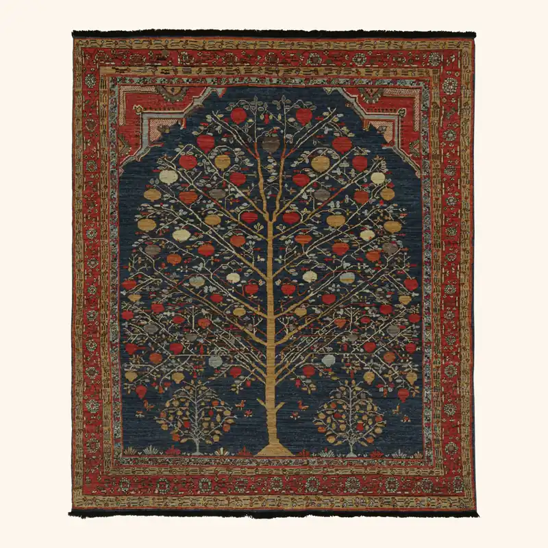 Blue Traditional Wool Rug - 8'2" x 9'10"