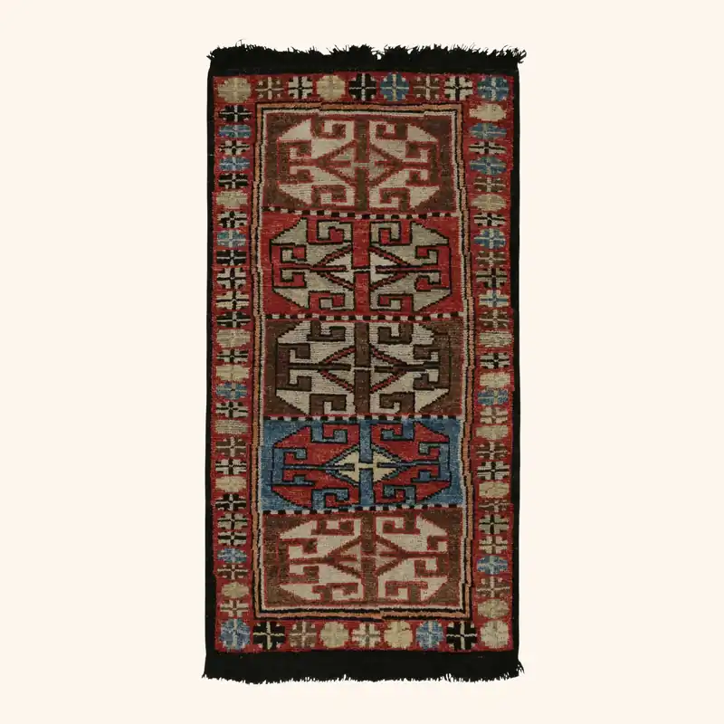 Red Traditional Wool Rug - 2'2" x 4'1"