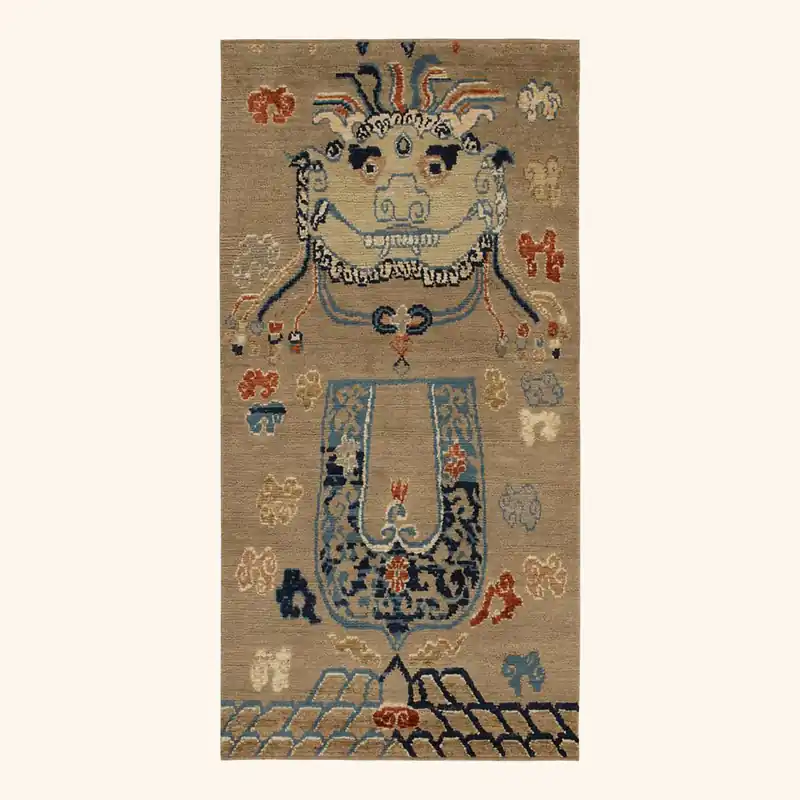 Brown Traditional Wool Rug - 3' x 6'