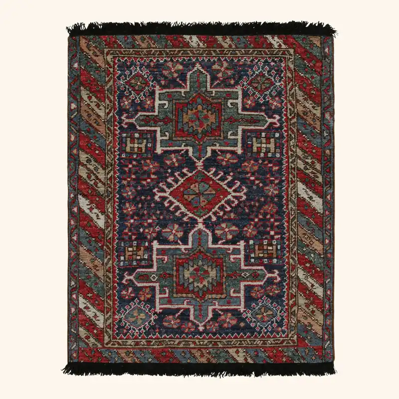 Red Traditional Wool Rug - 3'4" x 4'4"