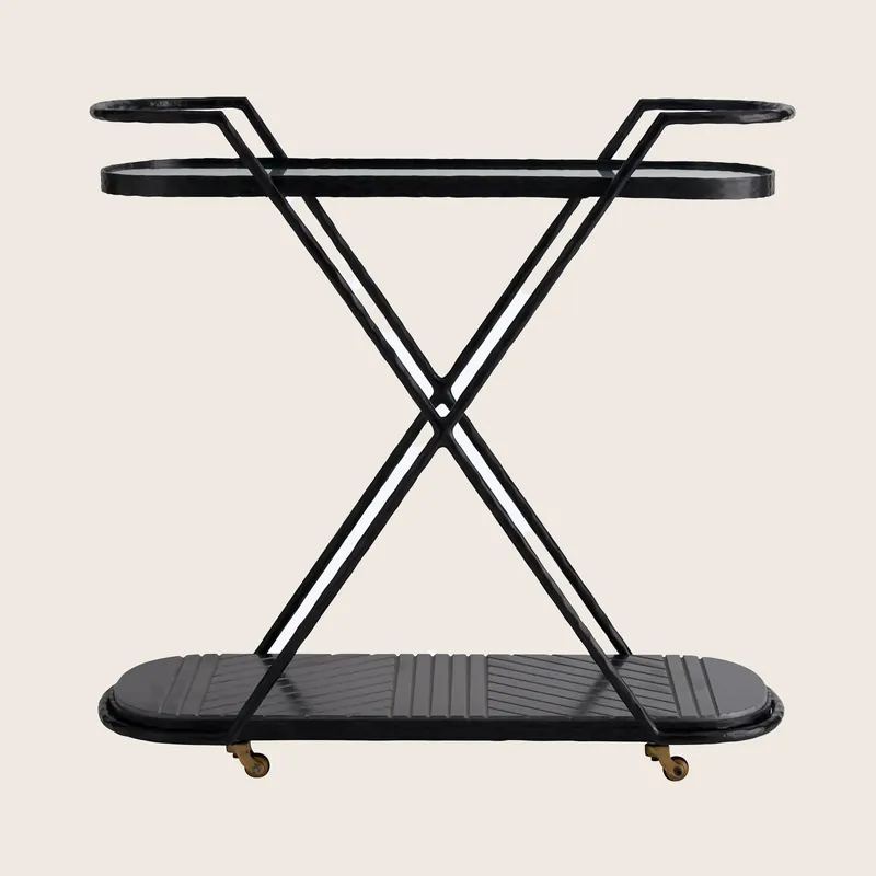 Blackened Iron Bar Cart - Arteriors