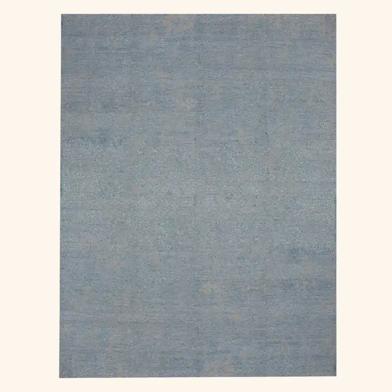 Blue Modern Wool Rug - 9'1" x 11'10"