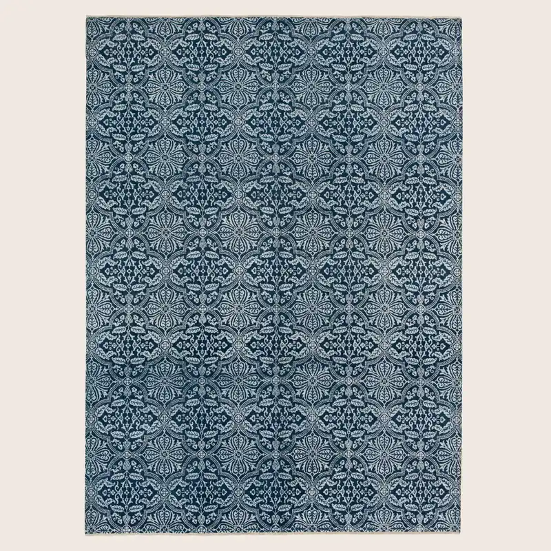 Blue Modern Wool Rug - 9'1" x 12'3"