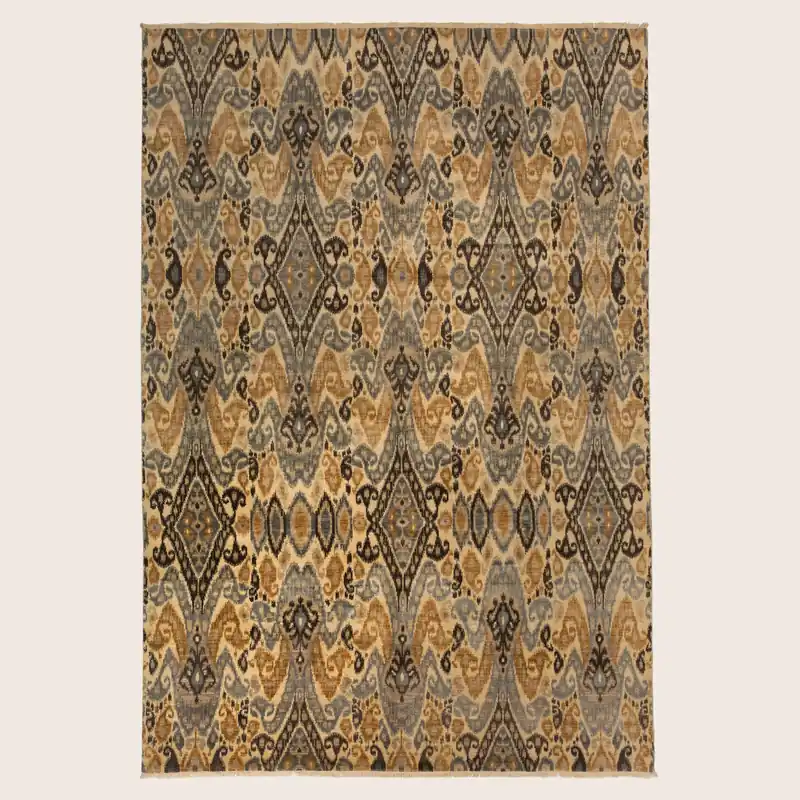Yellow Modern Wool Rug - 9'1" x 12'2"