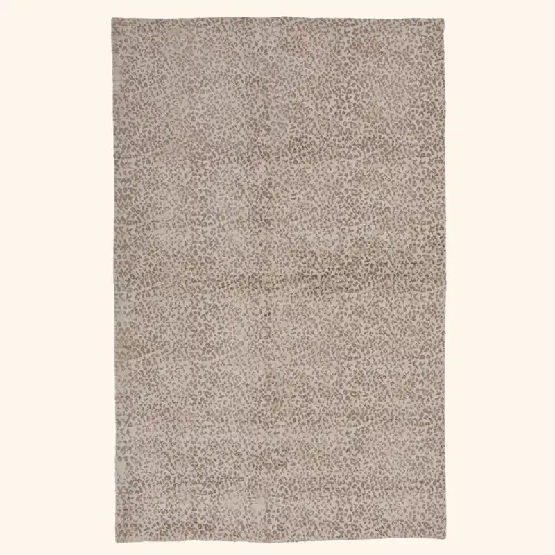 Beige Modern Leopard Cotton Blend Rug - 5'1" x 8'1"
