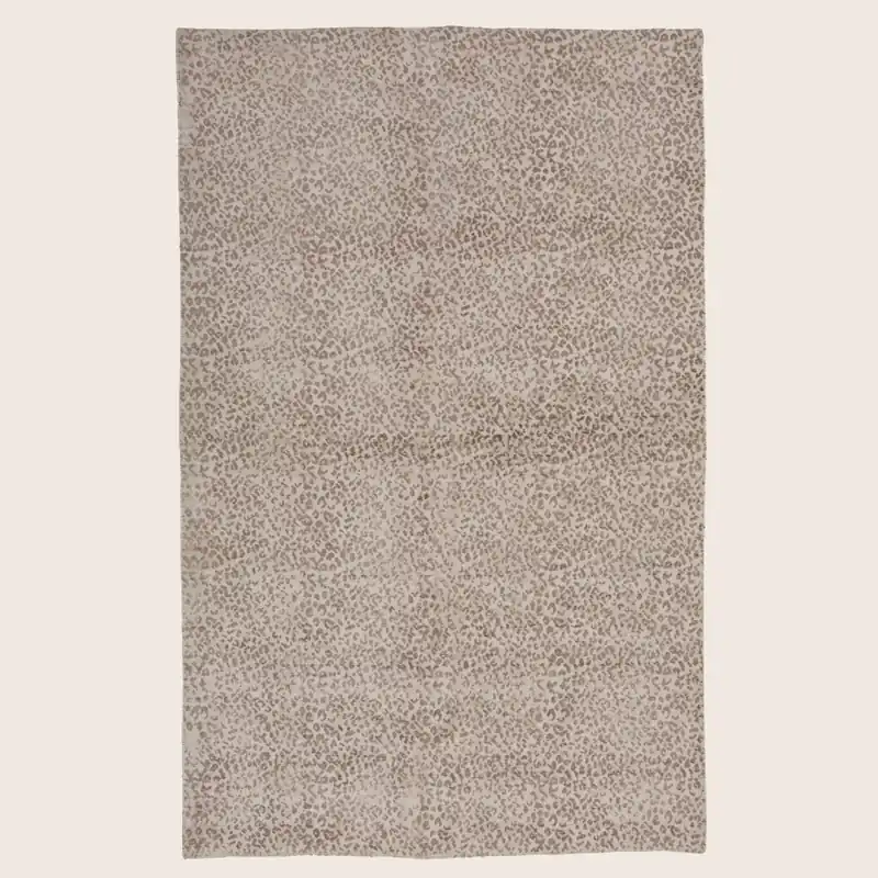 Beige Modern Cotton Blend Rug - 5'1" x 8'1"