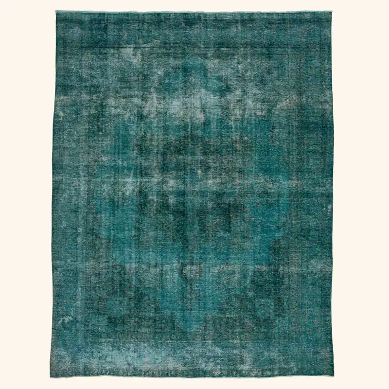 Blue Green Modern Wool Rug - 9'10" x 12'5"
