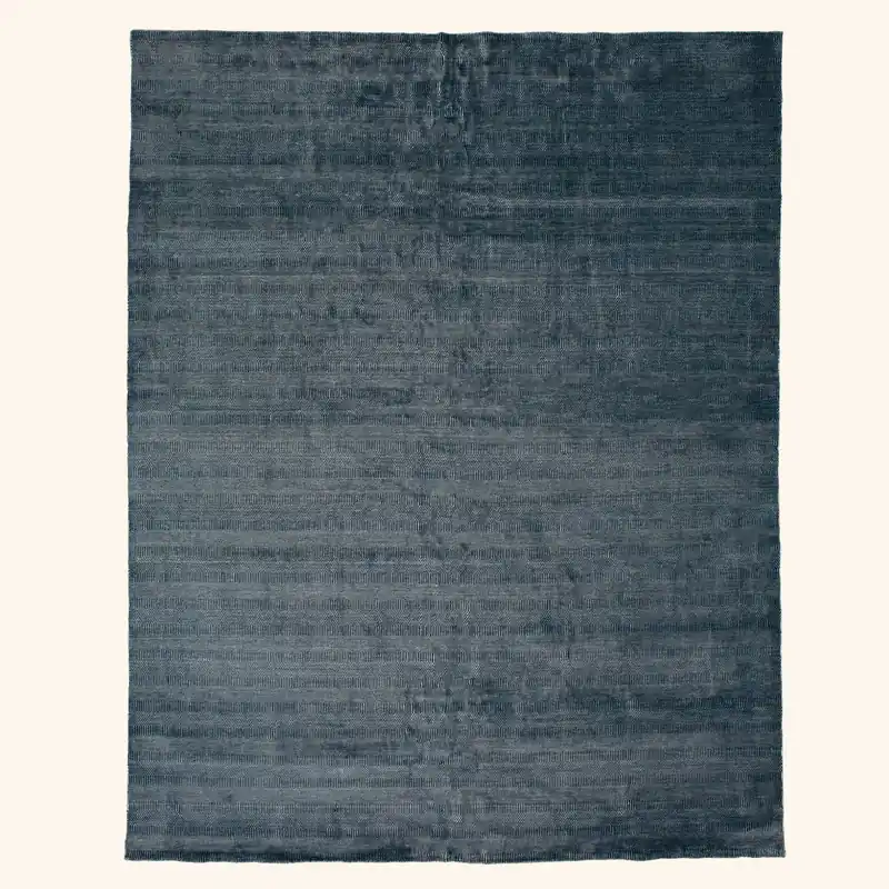 Blue Modern Cotton Blend Rug - 12'2" x 15'0"
