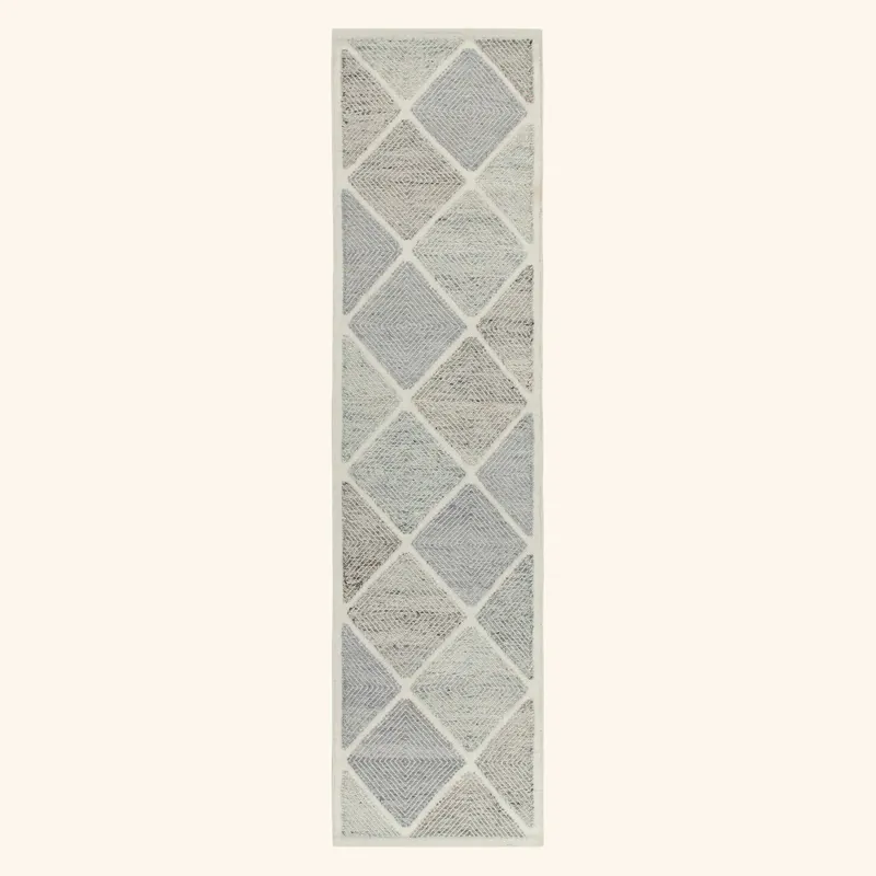 Grey Swedish Flatweave Wool Runner - 2'7" x 10'