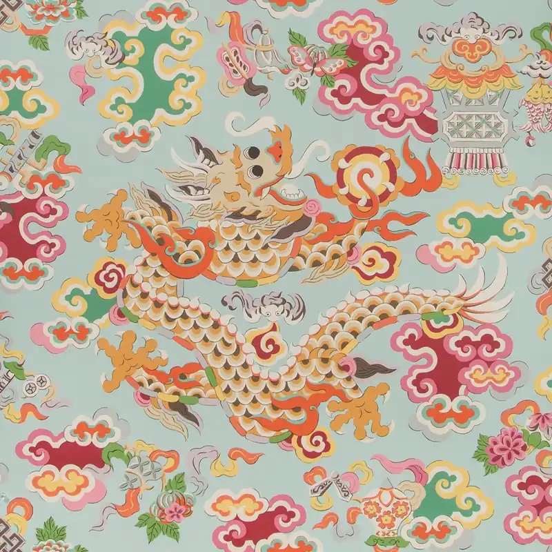 Chinese Dragon Wallpaper, 11 yard roll - Kravet
