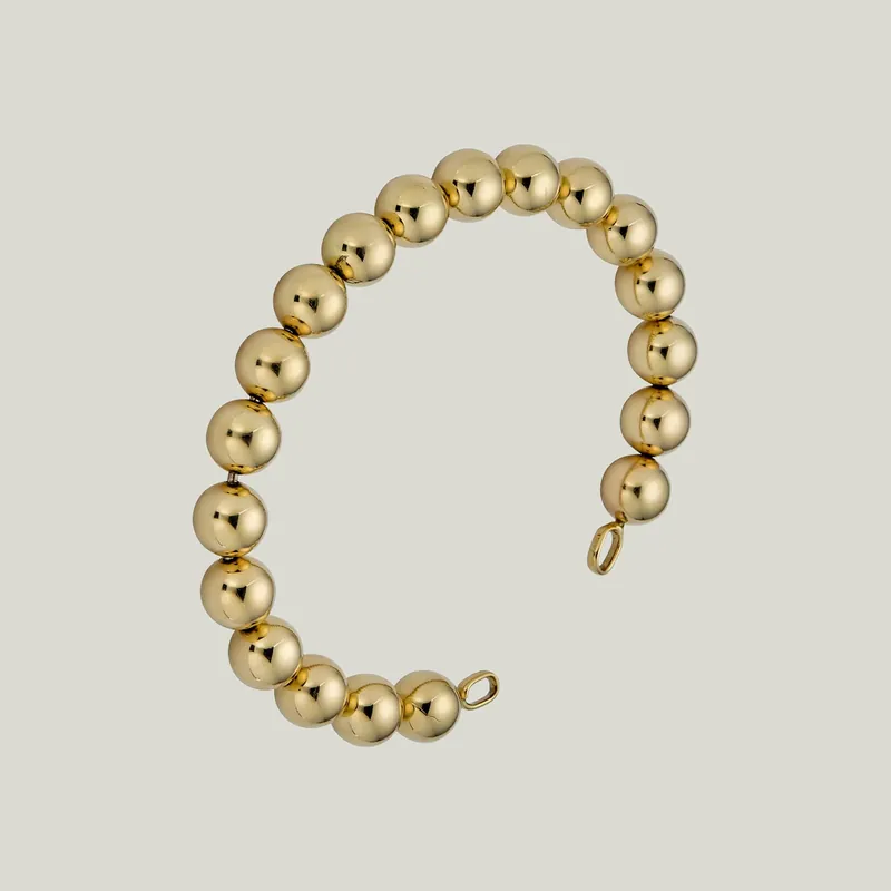 14K Yellow Gold Large Bead Bangle - Odeon Collection (Leased)