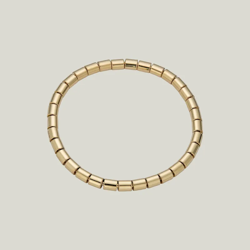 14K Yellow Gold 5 Mm Barrel Stretch Bracelet - Odeon Collection (Leased)