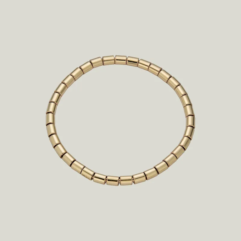 14K Yellow Gold 4mm Barrel Stretch Bracelet - Odeon Collection (Leased)
