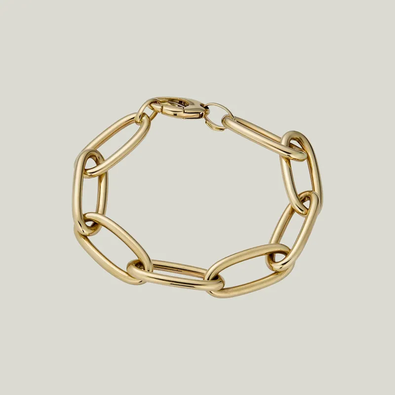 14K Yellow Gold Oval Link Bracelet - Odeon Collection (Leased)