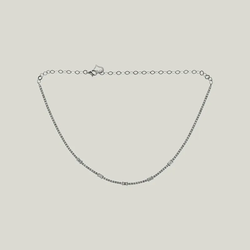 14K White Gold Diamond Choker - Odeon Collection (Leased)