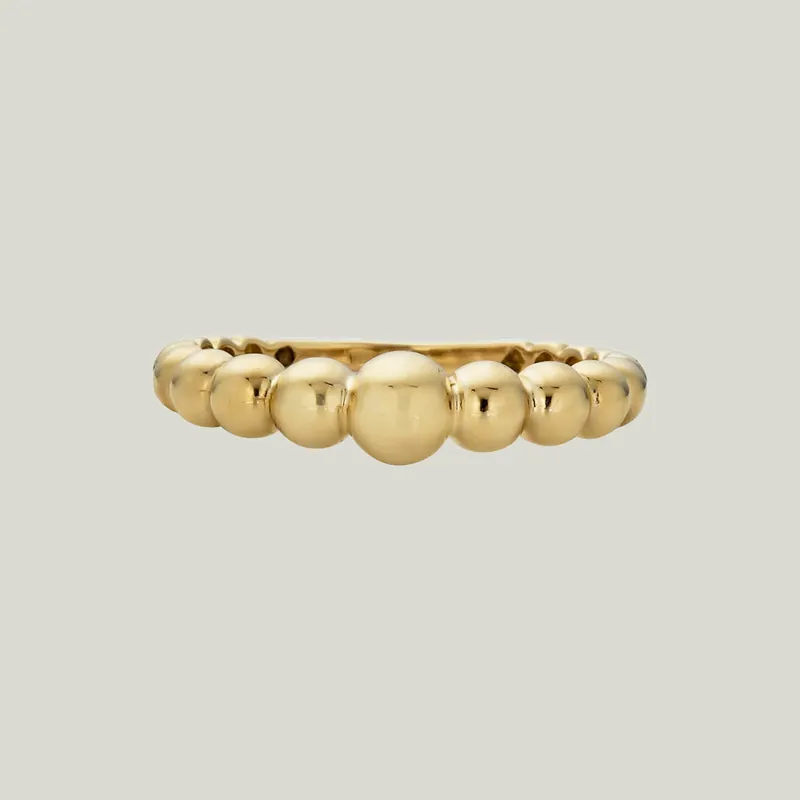 14K Yellow Gold Bead Ring - Odeon Collection (Leased)