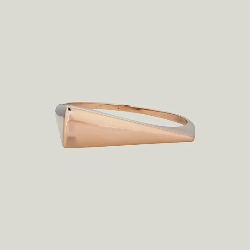 14K Rose Gold Wedge Ring - Odeon Collection (Leased)