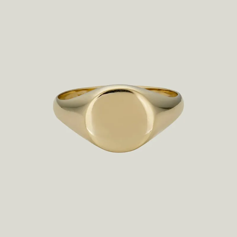 14K Yellow Gold Signet Ring - Odeon Collection (Leased)